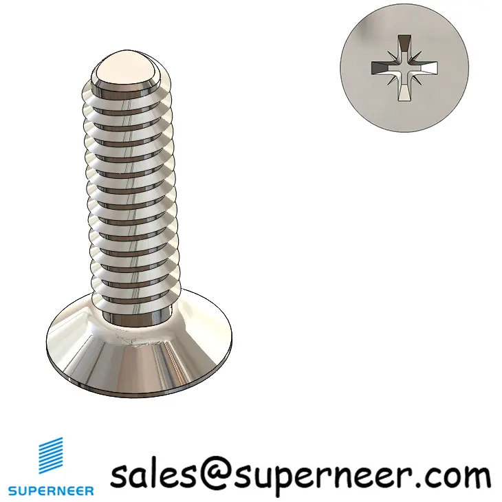 2-56 × 5/16 Flat Head Pozi Thread Forming  Screws for Metal  SUS304 Stainless Steel Inox