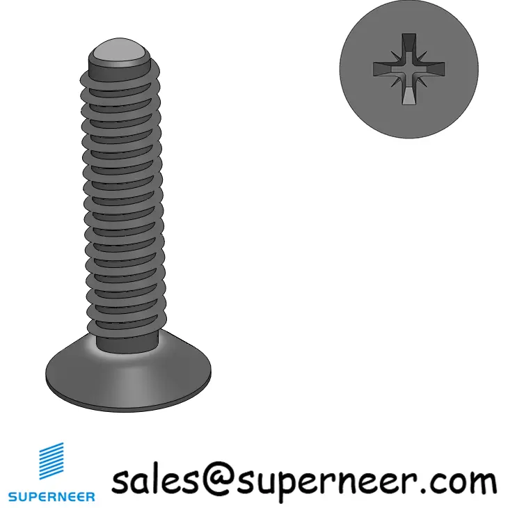 2-56 × 3/8 Flat Head Pozi Thread Forming  Screws for Metal  Steel Black