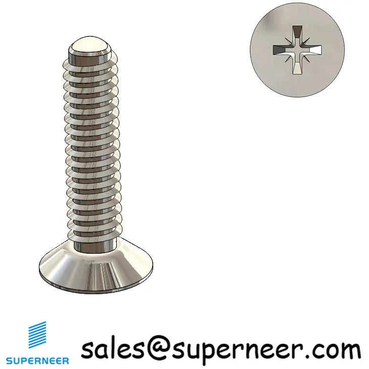 2-56 × 3/8 Flat Head Pozi Thread Forming  Screws for Metal  SUS304 Stainless Steel Inox