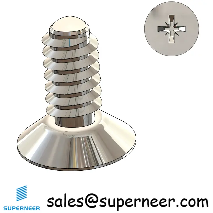4-40 × 1/4 Flat Head Pozi Thread Forming  Screws for Metal  SUS304 Stainless Steel Inox