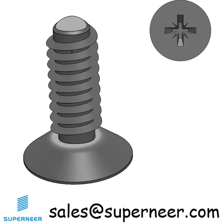 4-40 × 5/16 Flat Head Pozi Thread Forming  Screws for Metal  Steel Black