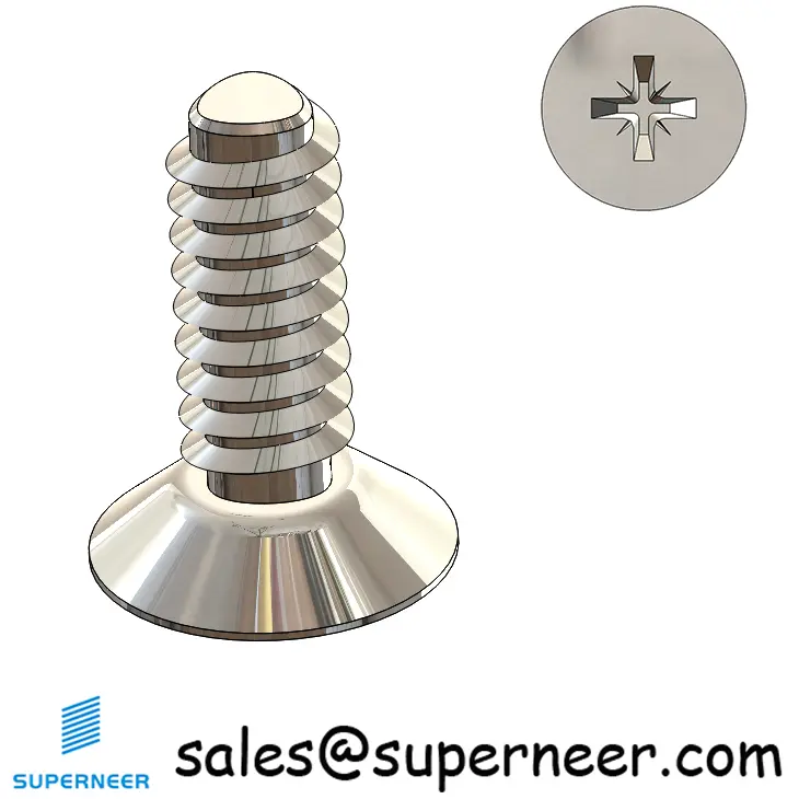4-40 × 5/16 Flat Head Pozi Thread Forming  Screws for Metal  SUS304 Stainless Steel Inox