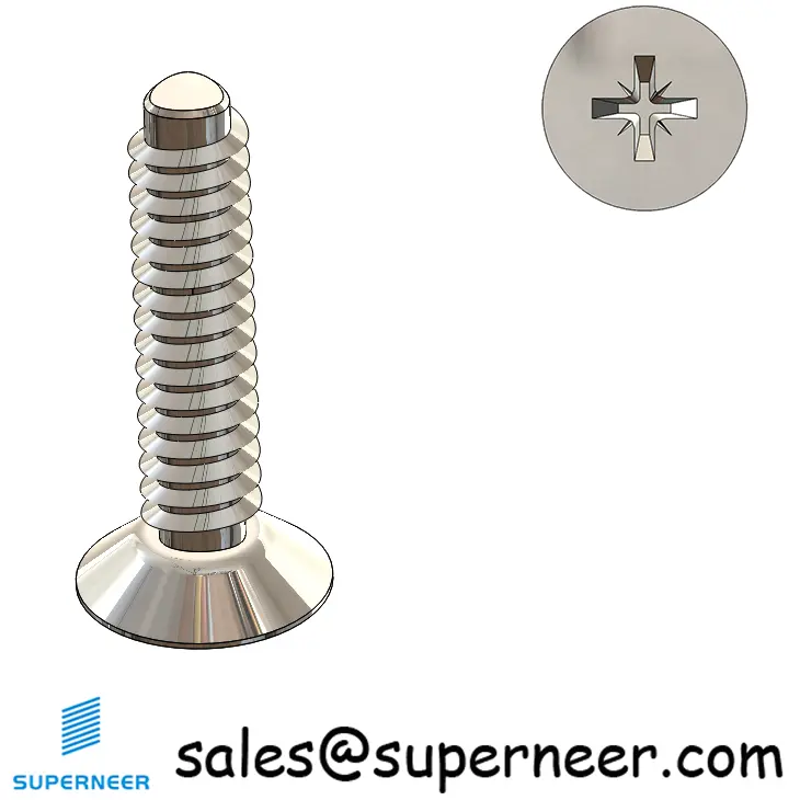 4-40 × 1/2 Flat Head Pozi Thread Forming  Screws for Metal  SUS304 Stainless Steel Inox