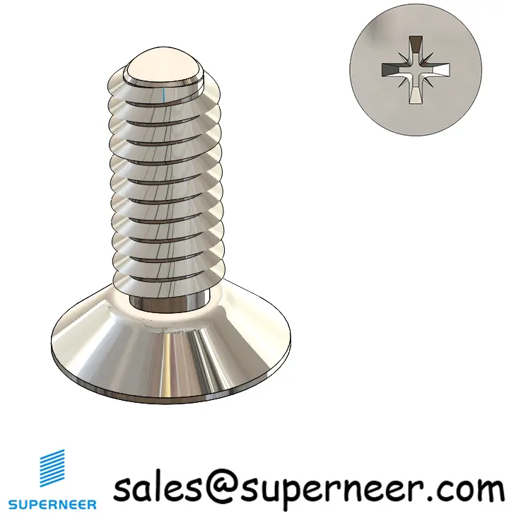 8-32 × 7/16 Flat Head Pozi Thread Forming  Screws for Metal  SUS304 Stainless Steel Inox