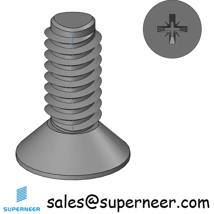M2 × 5mm Flat Head PoziThread Forming Screws for Metal Steel Black