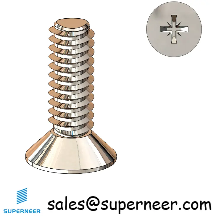 M2 × 6mm Flat Head Pozi Thread Forming Screws for Metal SUS304 Stainless Steel Inox