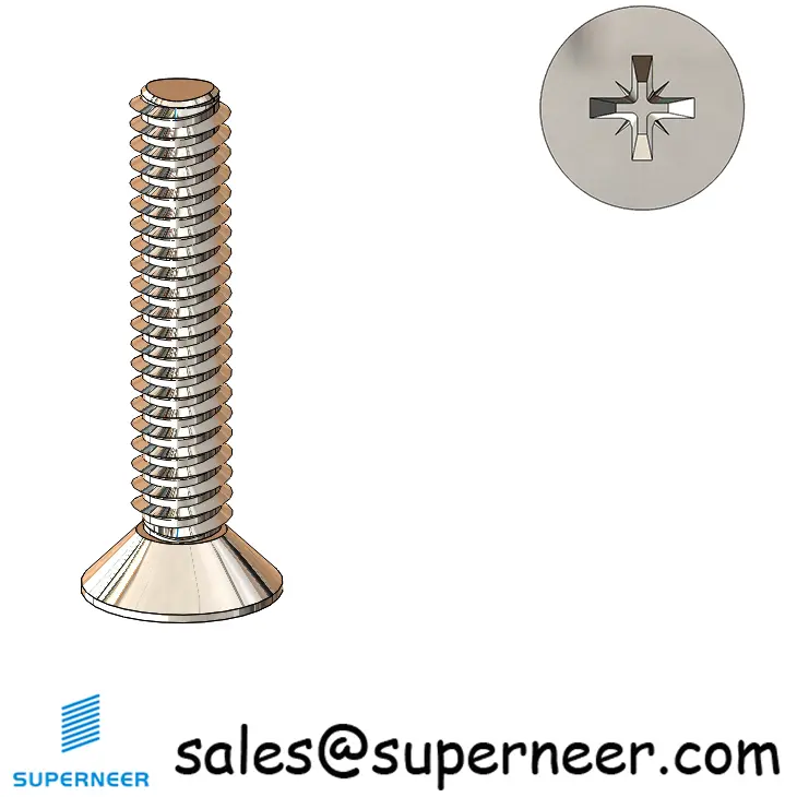 M2 × 10mm Flat Head Pozi Thread Forming Screws for Metal SUS304 Stainless Steel Inox
