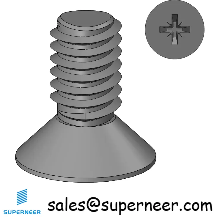 M2.5 × 5mm Flat Head Pozi Thread Forming Screws for Metal Steel Black