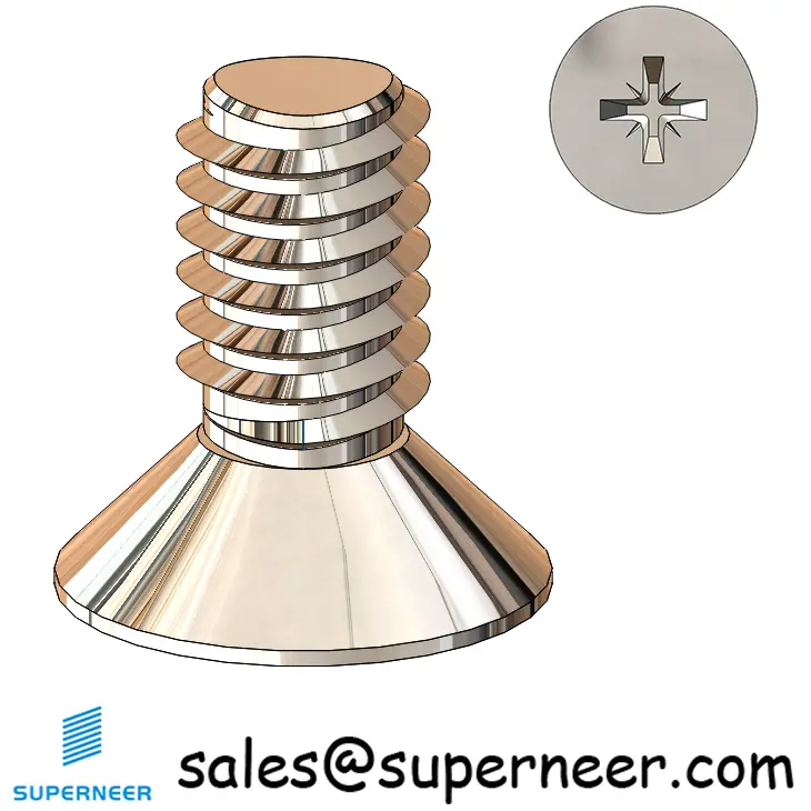 M2.5 × 5mm Flat Head Pozi Thread Forming Screws for Metal SUS304 Stainless Steel Inox
