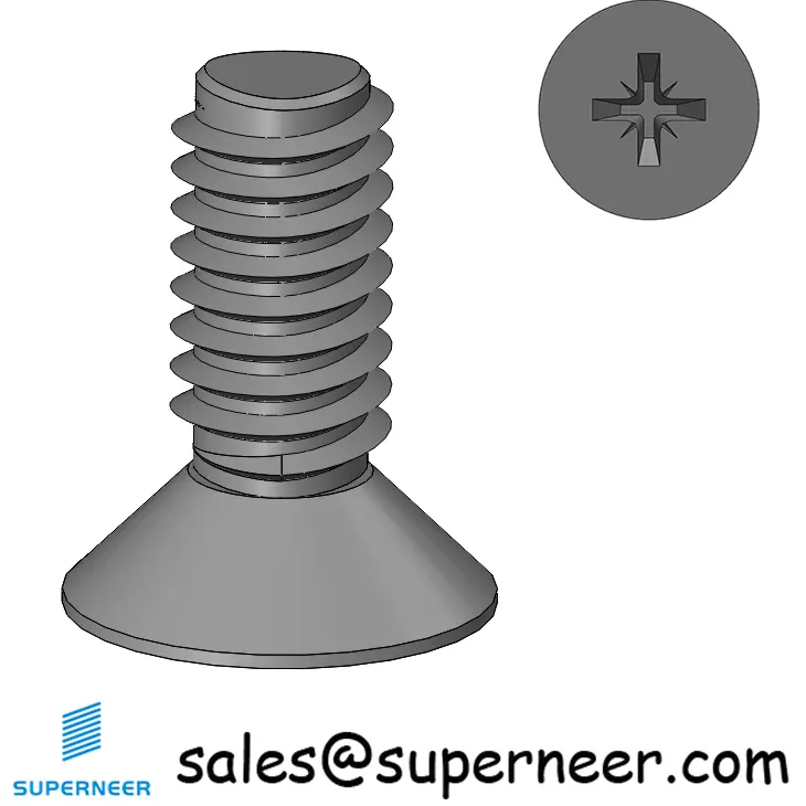 M2.5 × 6mm Flat Head Pozi Thread Forming Screws for Metal Steel Black