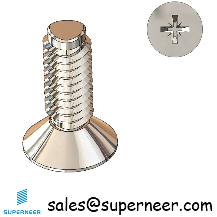M2.5 × 7mm Flat Head Pozi Thread Forming Screws for Metal SUS304 Stainless Steel Inox