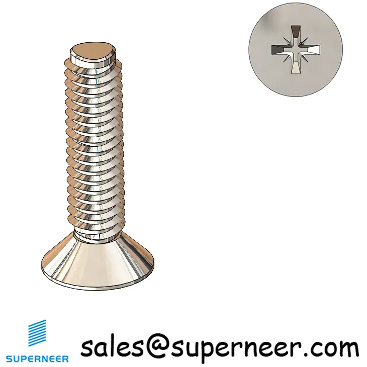 M2.5 × 10mm Flat Head Pozi Thread Forming Screws for Metal SUS304 Stainless Steel Inox