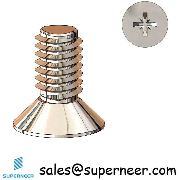 M3 × 6mm Flat Head Pozi Thread Forming Screws for Metal SUS304 Stainless Steel Inox