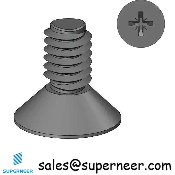M4 × 8mm Flat Head Pozi Thread Forming Screws for Metal Steel Black