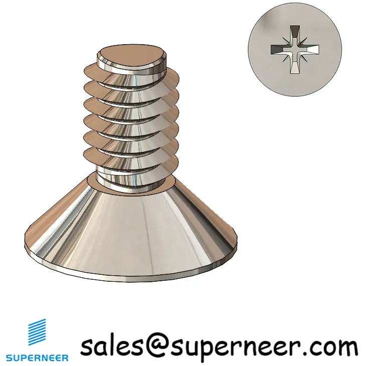M4 × 8mm Flat Head Pozi Thread Forming Screws for Metal SUS304 Stainless Steel Inox