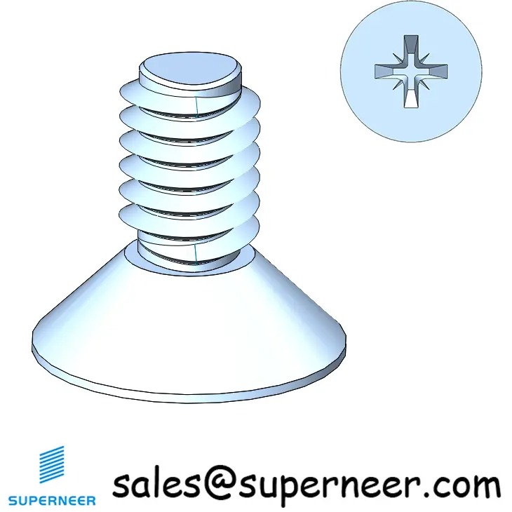 M4 × 8mm Flat Head Pozi Thread Forming Screws for Metal Steel Blue Zinc Plated