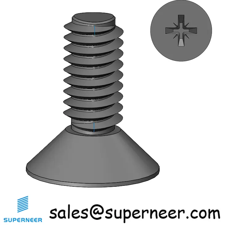 M4 × 10mm Flat Head Pozi Thread Forming Screws for Metal Steel Black