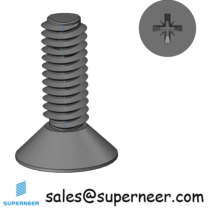 M4 × 12mm Flat Head Pozi Thread Forming Screws for Metal Steel Black