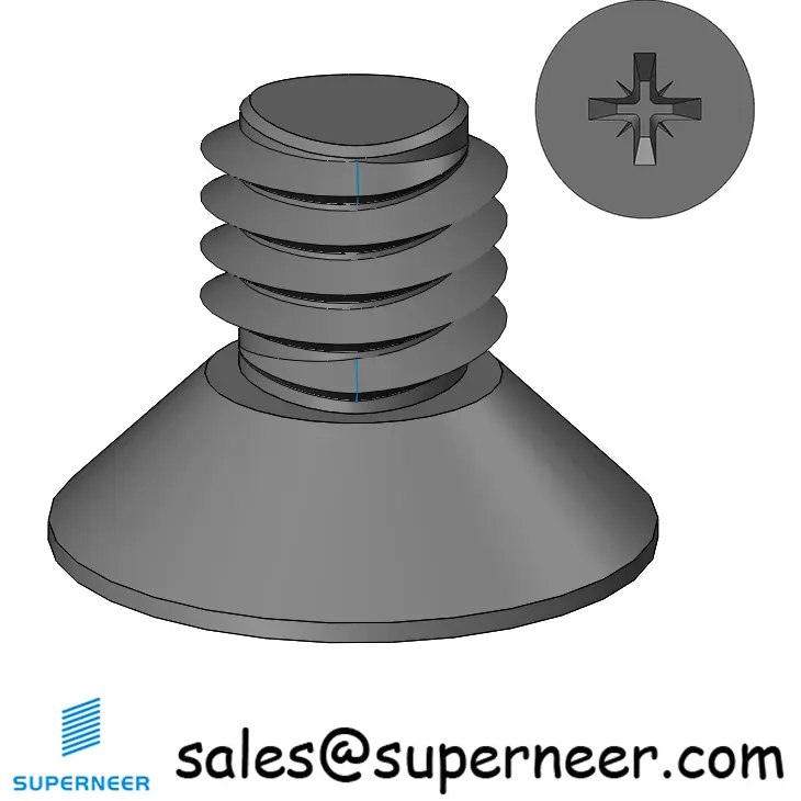 M5 × 7mm Flat Head Pozi Thread Forming Screws for Metal Steel Black