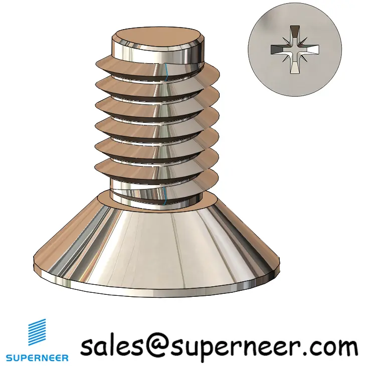M5 × 9mm Flat Head Pozi Thread Forming Screws for Metal SUS304 Stainless Steel Inox