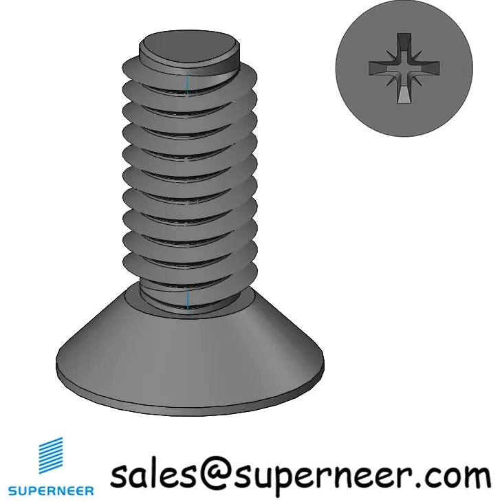 M5 × 12mm Flat Head Pozi Thread Forming Screws for Metal Steel Black