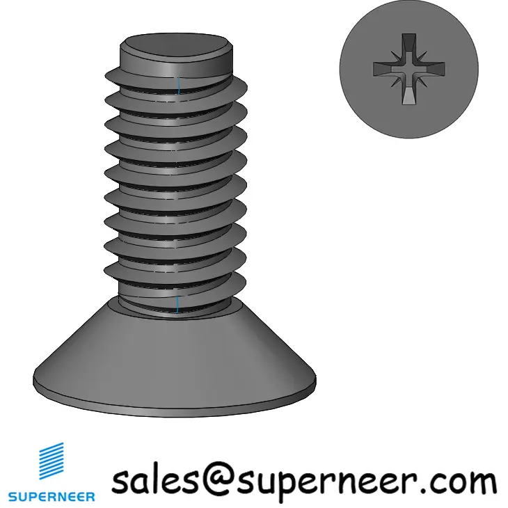 M6 × 14mm Flat Head Pozi Thread Forming Screws for Metal Steel Black