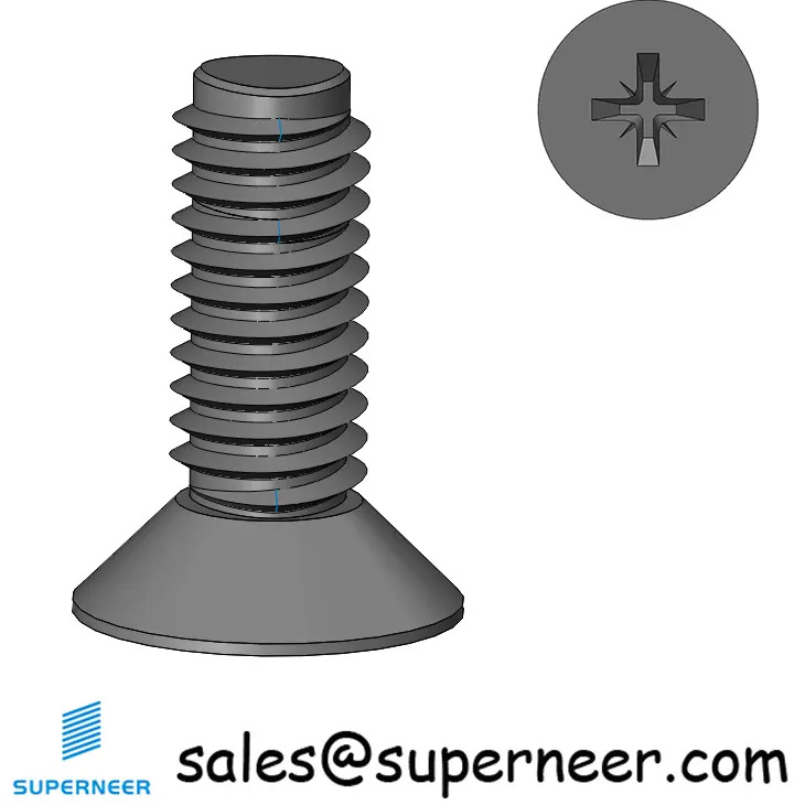 M6 × 16mm Flat Head Pozi Thread Forming Screws for Metal Steel Black