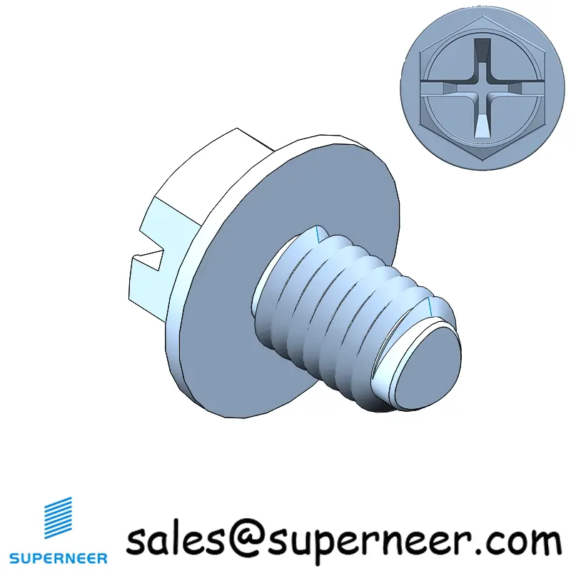 M5 × 7mm Indented Hex Washer Phillips Slot Thread Forming Screws for Metal SUS304 Stainless Steel Inox