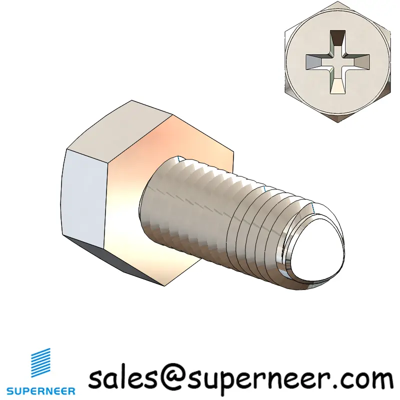 M2.5 × 7mm Indented Hex Phillips Thread Forming Screws for Metal SUS304 Stainless Steel Inox