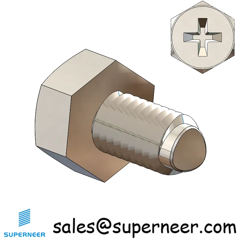 M5 × 9mm Indented Hex Phillips Thread Forming Screws for Metal SUS304 Stainless Steel Inox
