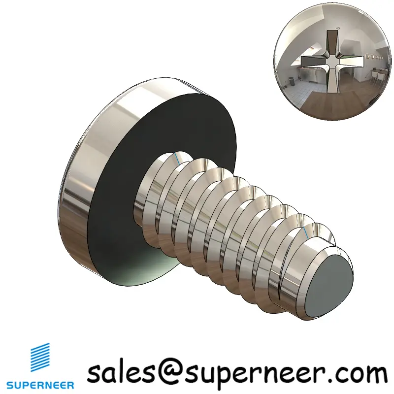 2-56 × 3/16 Pan Head Phillips Square Thread Forming  Screws for Metal  SUS304 Stainless Steel Inox