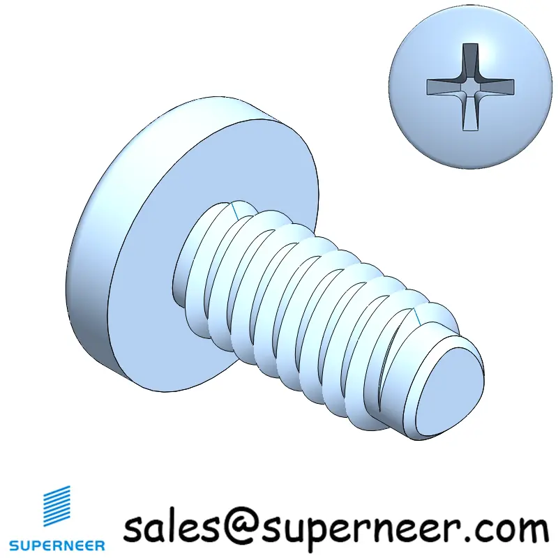 2-56 × 3/16 Pan Head Phillips Square Thread Forming  Screws for Metal  Steel Blue Zinc Plated