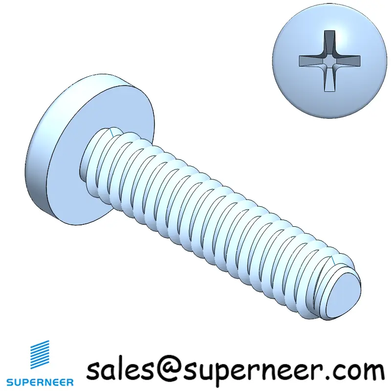 2-56 × 3/8 Pan Head Phillips Square Thread Forming  Screws for Metal  Steel Blue Zinc Plated