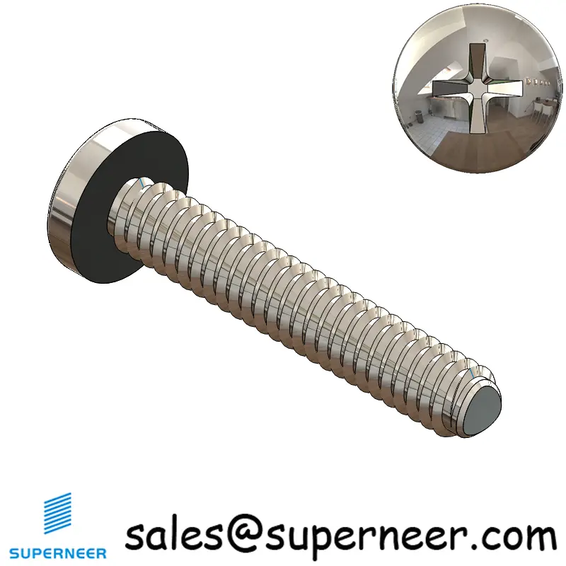 2-56 × 1/2 Pan Head Phillips Square Thread Forming  Screws for Metal  SUS304 Stainless Steel Inox