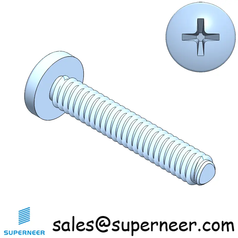 2-56 × 1/2 Pan Head Phillips Square Thread Forming  Screws for Metal  Steel Blue Zinc Plated