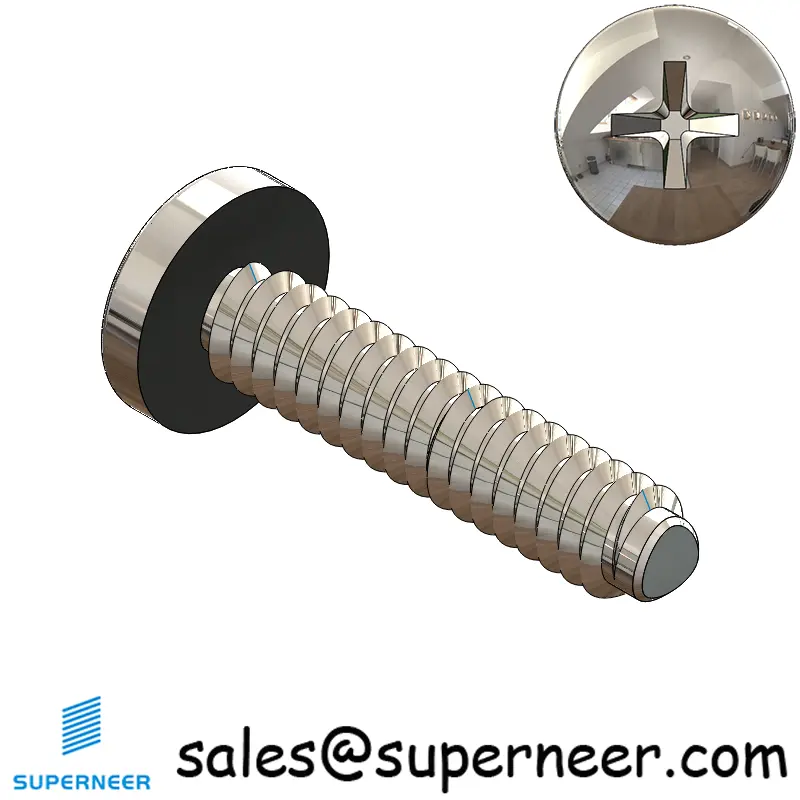4-40 × 1/2 Pan Head Phillips Square Thread Forming  Screws for Metal  SUS304 Stainless Steel Inox