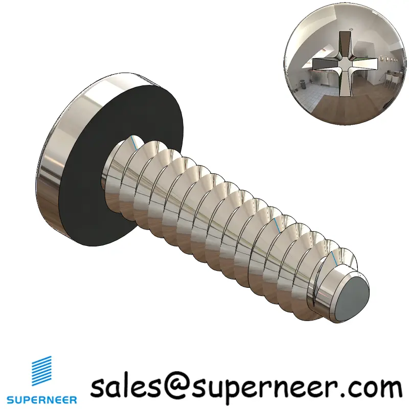 6-32 × 1/2 Pan Head Phillips Square Thread Forming  Screws for Metal  SUS304 Stainless Steel Inox