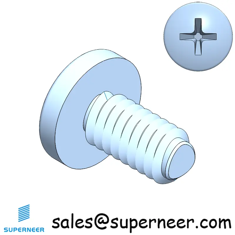 8-32 × 5/16 Pan Head Phillips Square Thread Forming  Screws for Metal  Steel Blue Zinc Plated