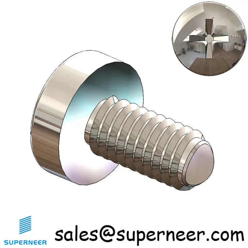 M2.5 × 5mm Pan Head Phillips-Square Thread Forming Screws for Metal SUS304 Stainless Steel Inox