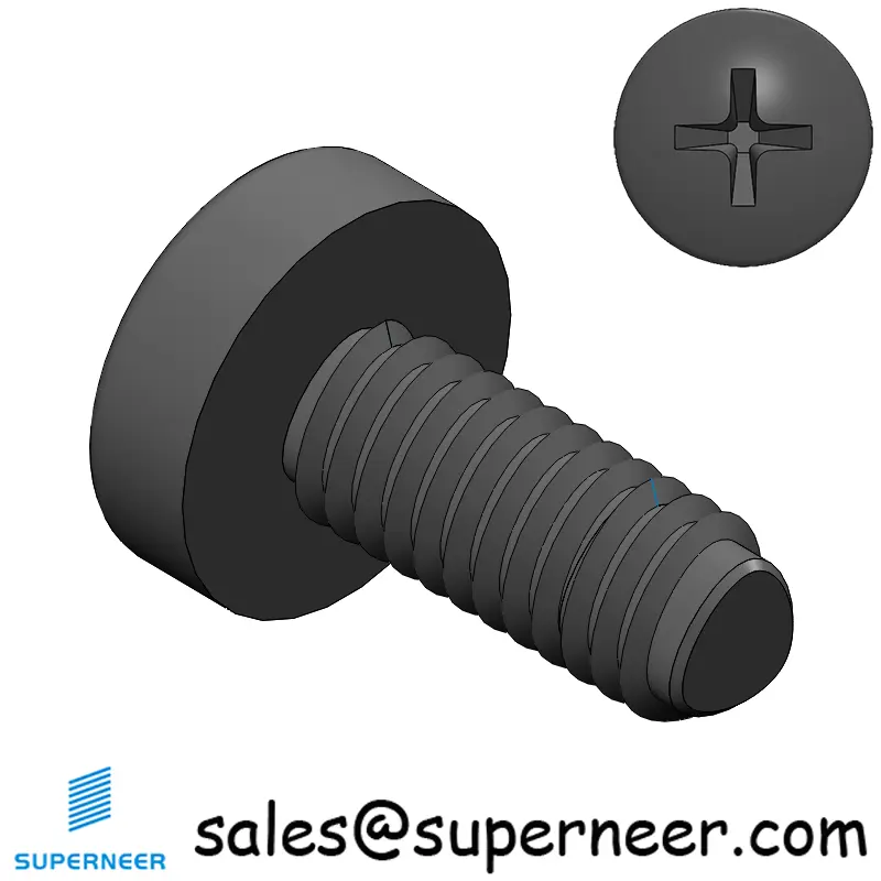 M2.5 × 6mm Pan Head Phillips-Square Thread Forming Screws for Metal Steel Black