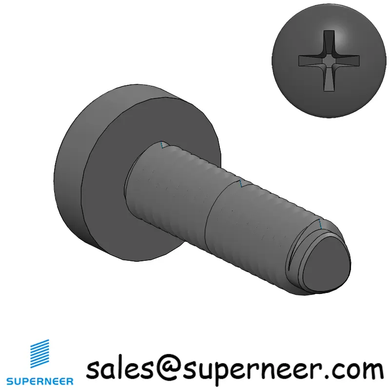 M2.5 × 9mm Pan Head Phillips-Square Thread Forming Screws for Metal Steel Black