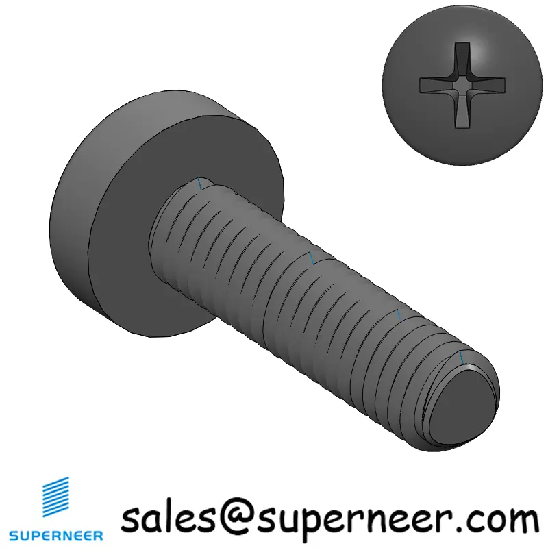 M2.5 × 10mm Pan Head Phillips-Square Thread Forming Screws for Metal Steel Black