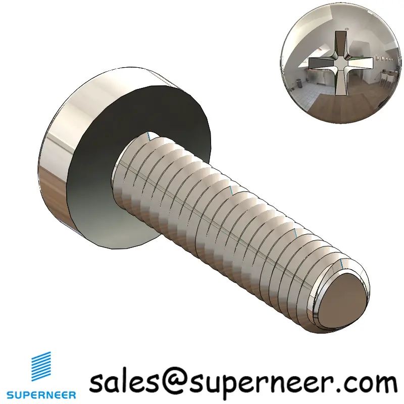 M2.5 × 10mm Pan Head Phillips-Square Thread Forming Screws for Metal SUS304 Stainless Steel Inox