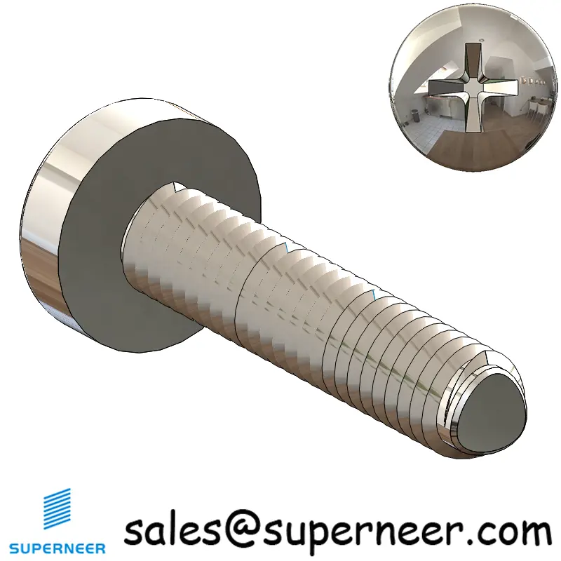 M2.5 × 12mm Pan Head Phillips-Square Thread Forming Screws for Metal SUS304 Stainless Steel Inox