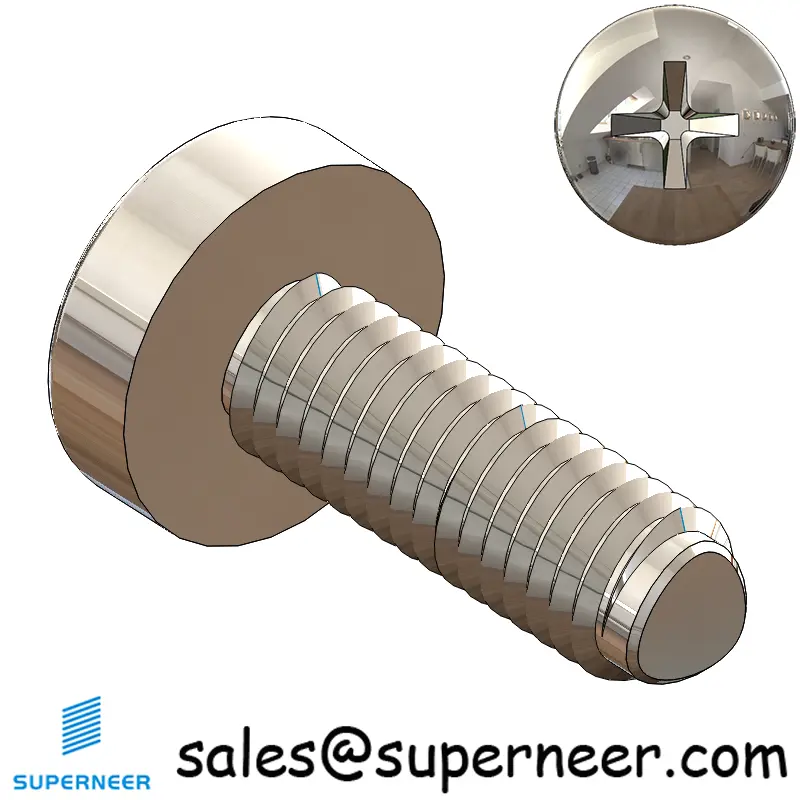 M3 × 9mm Pan Head Phillips-Square Thread Forming Screws for Metal SUS304 Stainless Steel Inox