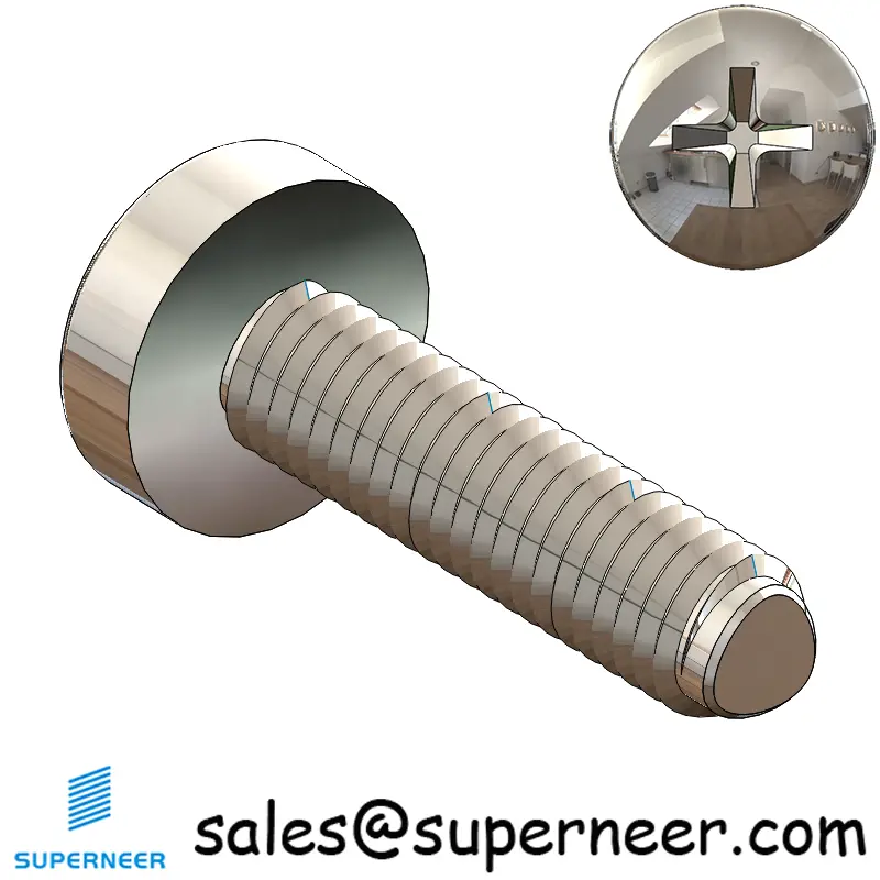 M3 × 12mm Pan Head Phillips-Square Thread Forming Screws for Metal SUS304 Stainless Steel Inox
