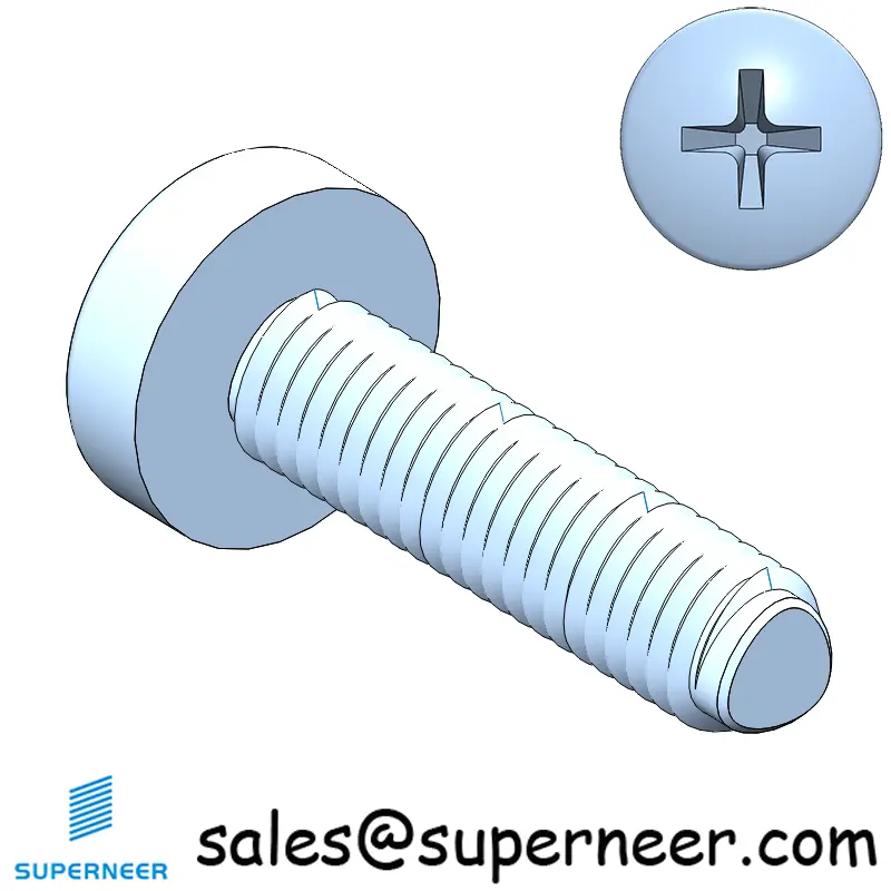 M3 × 12mm Pan Head Phillips-Square Thread Forming Screws for Metal Steel Blue Zinc Plated