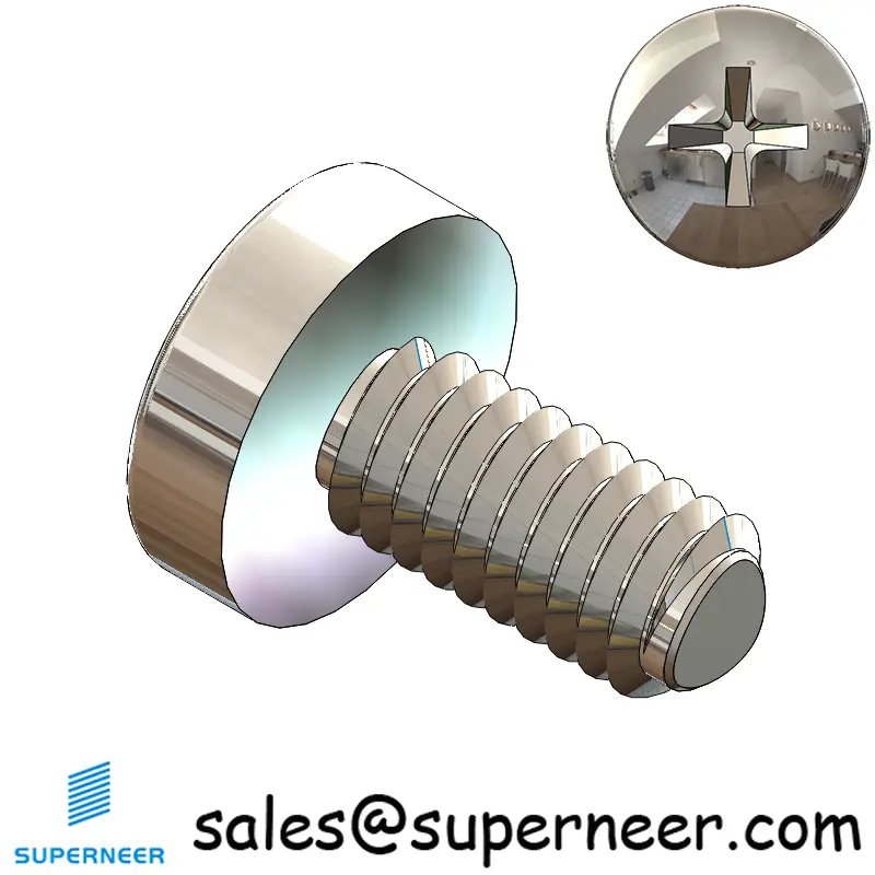 M4 × 8mm Pan Head Phillips-Square Thread Forming Screws for Metal SUS304 Stainless Steel Inox