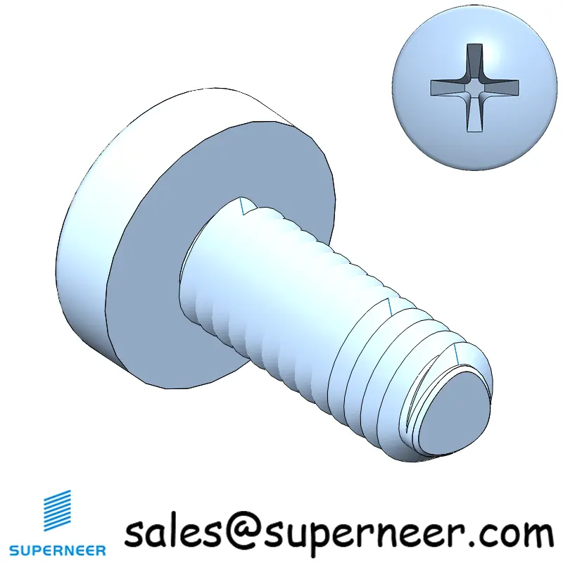 M4 × 10mm Pan Head Phillips-Square Thread Forming Screws for Metal Steel Blue Zinc Plated