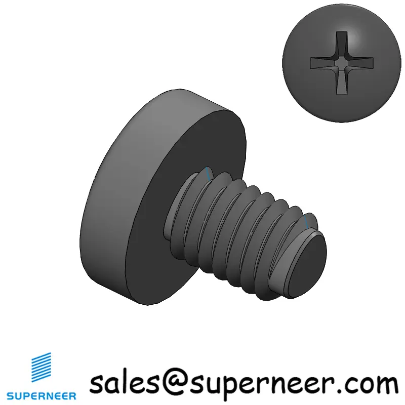 M5 × 7mm Pan Head Phillips-Square Thread Forming Screws for Metal Steel Black